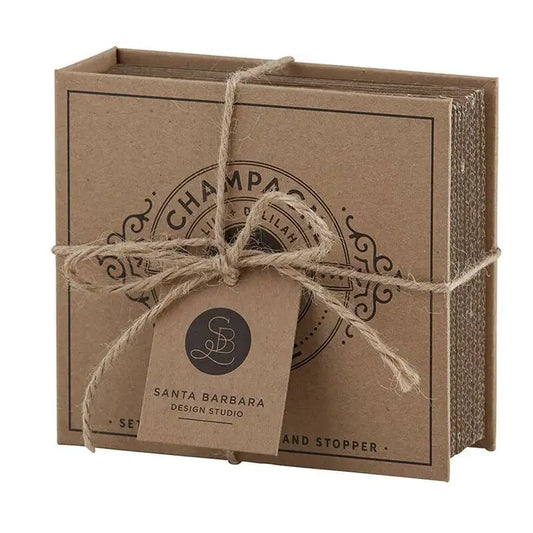 Champagne Stopper & Pourer Book Gift Box