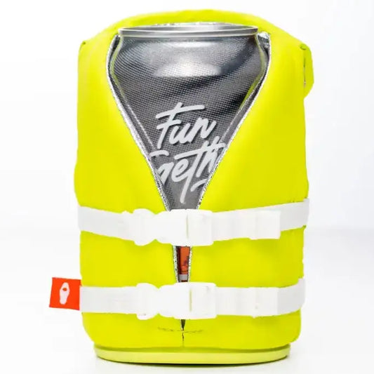 Can Koozie - Bright Yellow Lifejacket