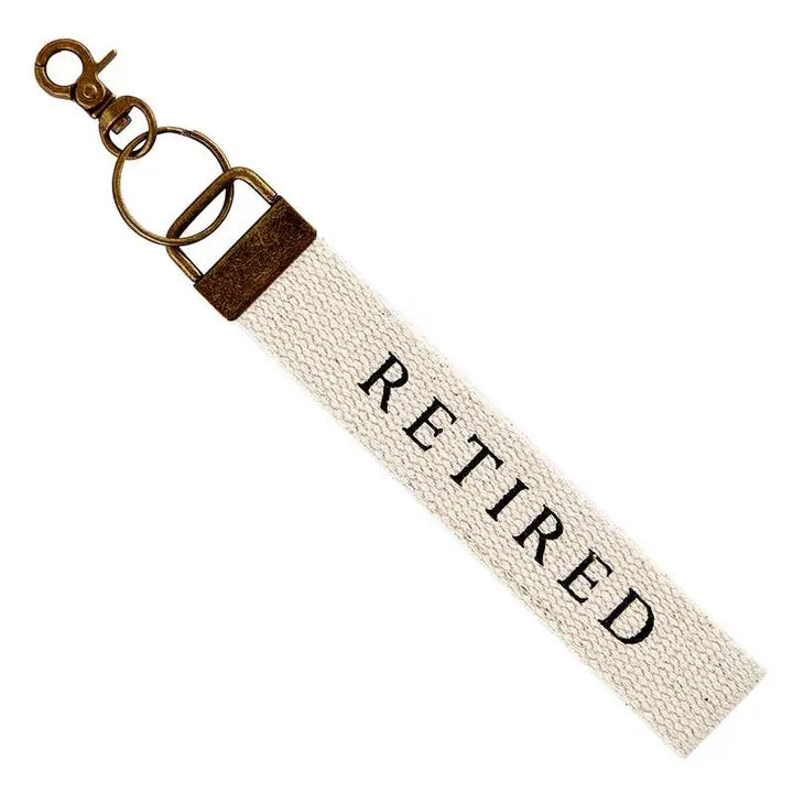 Retirement Canvas Keychain