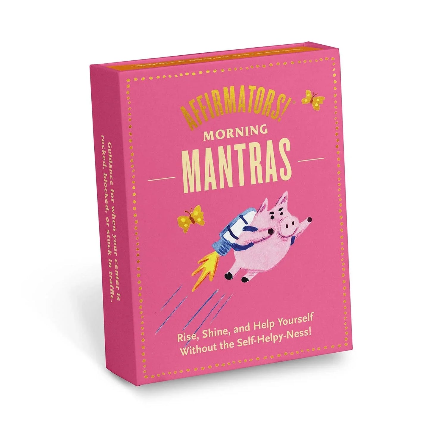 Affirmators! Morning Mantras boxed set with pink cover and flying pig illustration