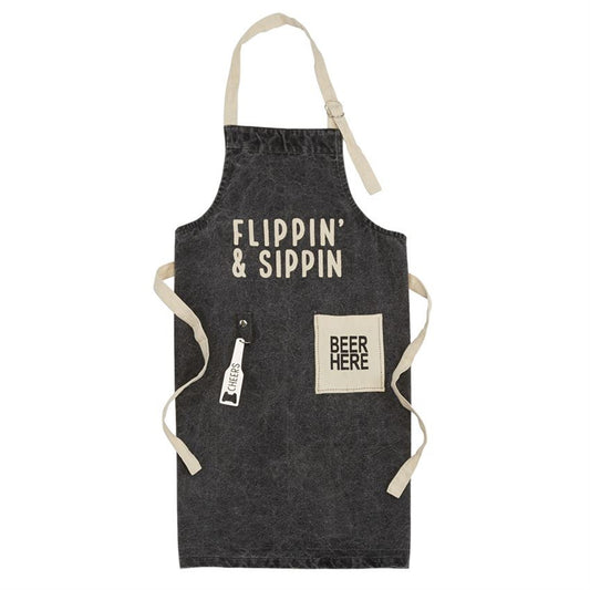 Flippin & Sippin Apron & Bottle Opener Set