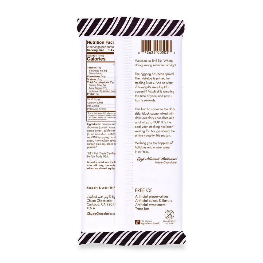 Exploding Coal Chocolate Bar