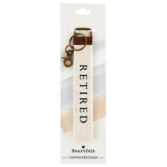 Retirement Canvas Keychain