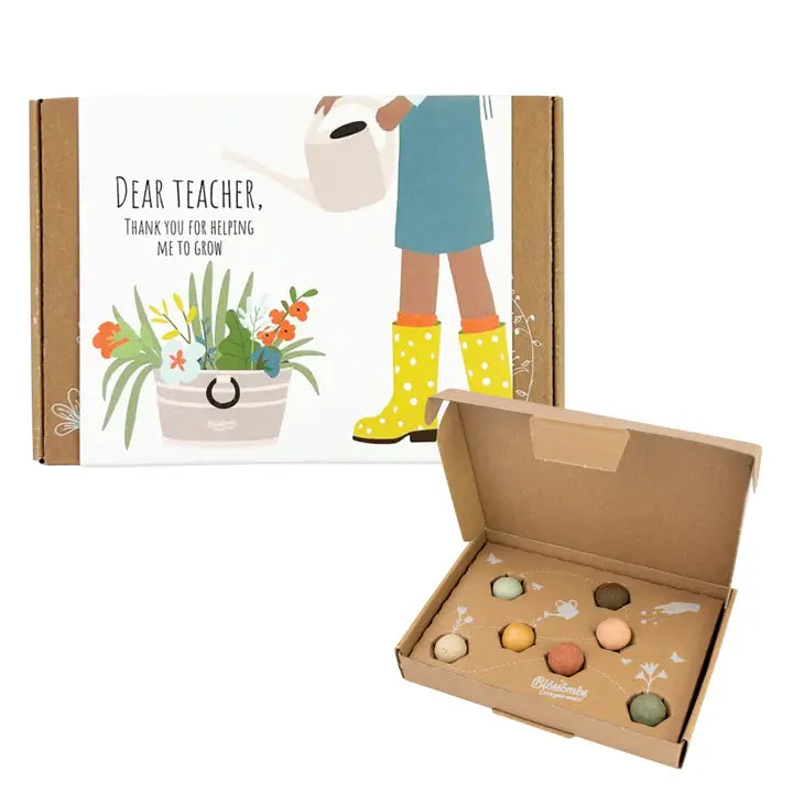 “Dear Teacher” Seed Bomb Box – 7 Wildflower Gift Balls