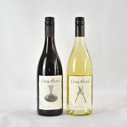 Two Bottle Cross Hatch Red & White Wine Gift Box